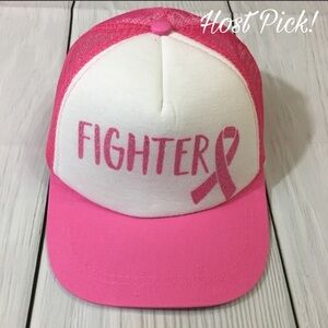 Breast Cancer Awareness “Fighter” Pink Ribbon Hat